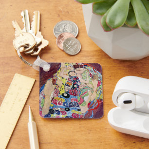 Maiden (Jungfrau), Gustav Klimt, Vintager Jugendst Schlüsselanhänger