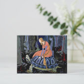Maiden & Turtle ~ Französische Märchenmalerei Postkarte (Stehend Vorderseite)