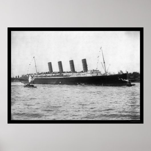 Maiden Voyage of the Lusitania 1907 Poster (Vorne)