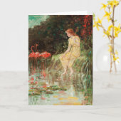 Maiden with Flamingos | Frederick Stuart Church Karte (Gelbe Blume)