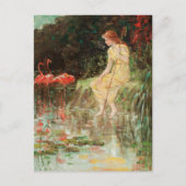 Maiden with Flamingos | Frederick Stuart Church Postkarte (Vorderseite)