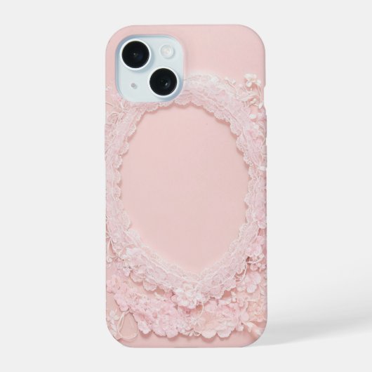 Maiden's Dream Cherry Blossom Lace Oval Phone Case iPhone 15 Hülle (Rückseite)