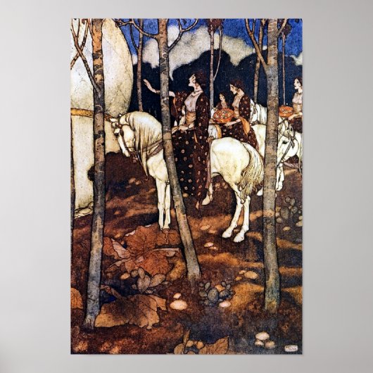 "Maidens on White Horses" von Edmund Dulac Poster (Vorne)
