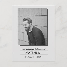 MaIe Graduation Party Einladung Schwarz-weiß Postkarte