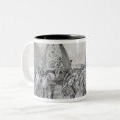 Maifeiertag bei Bowdon, Cheshire Zweifarbige Tasse (Vorderseite Links)