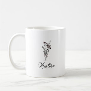 Maigeburtsblume & Elegante Schrift Name Kaffeetasse