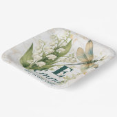 Maigeburtsblume Maiglöckchen-Monogramm Drago Pappteller (Gewinkelt)