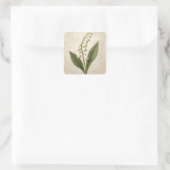 Maiglöckchen-Aquarell Quadratischer Aufkleber (Tasche)