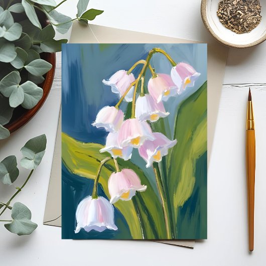 Maiglöckchen | Aquarellblume gemalt Postkarte