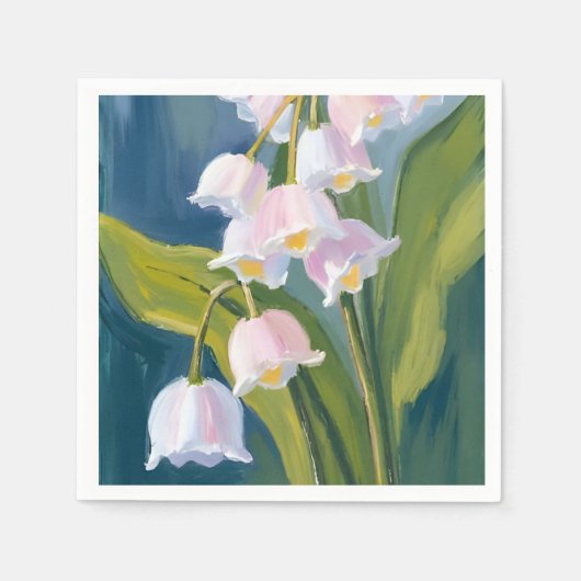 Maiglöckchen | Aquarellblume Serviette (Vorderseite)