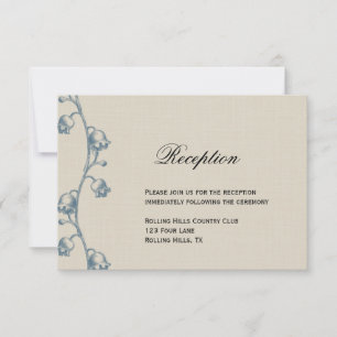 Maiglöckchen auf Ecru-Leinen Hochzeitsempfang Einladung