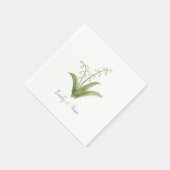 Maiglöckchen-Blumen Hochzeits-Monogramm  Serviette (Ecke)