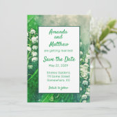 Maiglöckchen-Blumen Save The Date (Stehend Vorderseite)