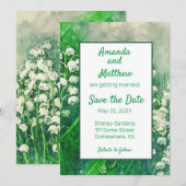 Maiglöckchen-Blumen Save The Date (Vorne/Hinten)