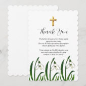 Maiglöckchen-Blumen-Trauerkreuz Danke Einladung (Vorne/Hinten)