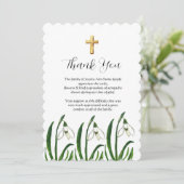 Maiglöckchen-Blumen-Trauerkreuz Danke Einladung (Stehend Vorderseite)