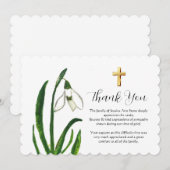 Maiglöckchen-Blumen-Trauerkreuz Danke Einladung (Vorne/Hinten)