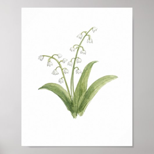 Maiglöckchen-Blumenmalerei Poster (Vorne)