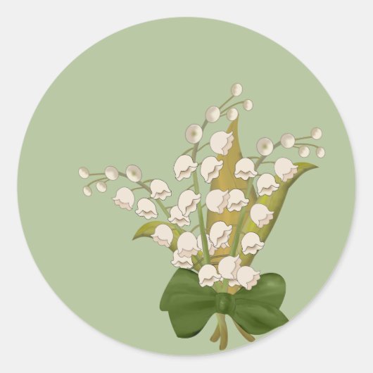 Maiglöckchen-Blumenstrauß Runder Aufkleber (Vorderseite)
