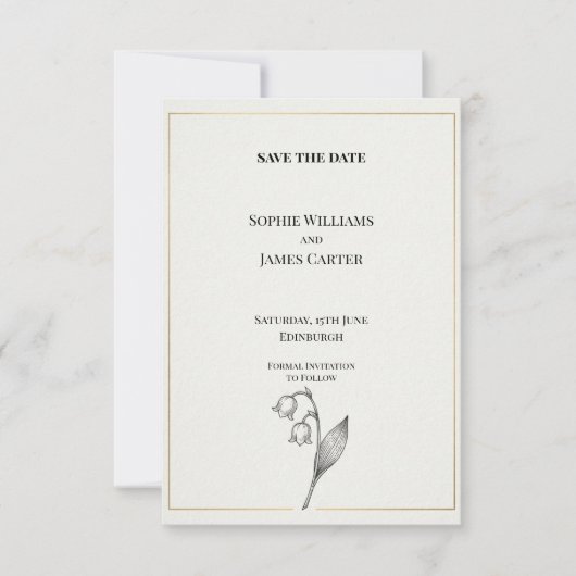 Maiglöckchen Botanische Hochzeit Save the Date (Vorderseite)