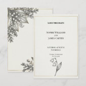 Maiglöckchen Botanische Hochzeit Save the Date (Vorne/Hinten)