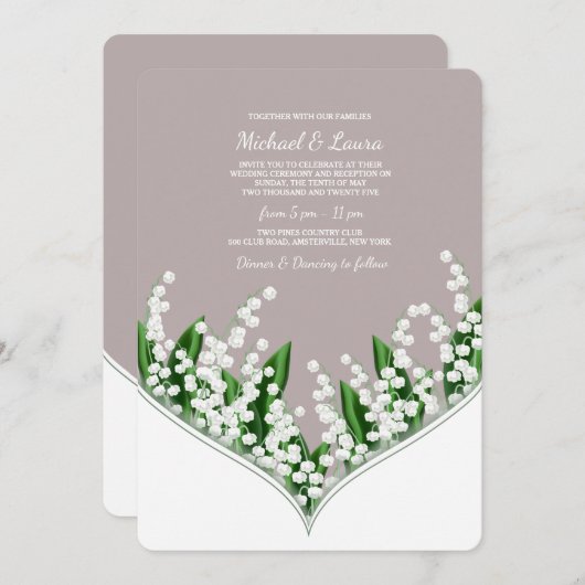 Maiglöckchen-Einladung Einladung (Vorne/Hinten)