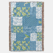 Maiglöckchen-Faux-Patchwork Blau Decke (Vorderseite Vertikal)