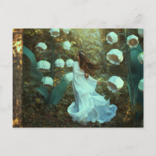 Maiglöckchen Fee Fantasy Wald Postkarte