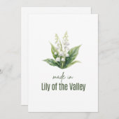 Maiglöckchen-Geburtsblumen-Aquarell Einladung (Vorne/Hinten)