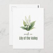 Maiglöckchen-Geburtsblumen-Watercolor-Art  Postkarte (Vorne/Hinten)