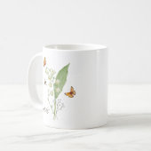 Maiglöckchen-Geburtsmonatsblume Kaffeetasse (Vorderseite Links)