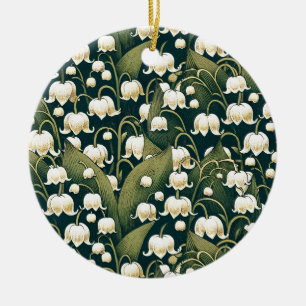 Maiglöckchen-Herz-Kranz Keramik Ornament