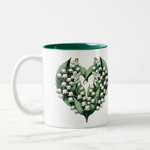 Maiglöckchen-Herzkranz Zweifarbige Tasse