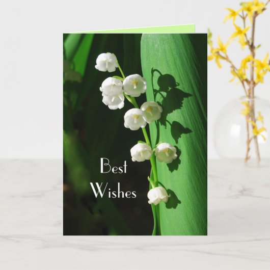 Maiglöckchen-Hochzeits-beste Wünsche Karte (Gelbe Blume)