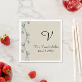 Maiglöckchen-Monogramm-Hochzeit Serviette (Beispiel)