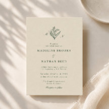 Maiglöckchen-Monogramm-Hochzeitseinladung