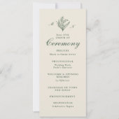 Maiglöckchen-Monogramm-Hochzeitsprogramm Einladung (Vorderseite)