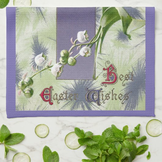 Maiglöckchen-Ostern-Kreuz Handtuch (Gefaltet)