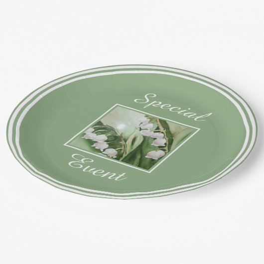 Maiglöckchen Pappteller (Schrägansicht)