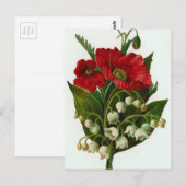 Maiglöckchen Und Mohn Vintage-Design Postkarte (Vorne/Hinten)