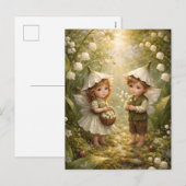Maiglöckchen-Wald-Feien Feiertagspostkarte (Vorne/Hinten)