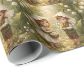 Maiglöckchen-Wald-Feien Geschenkpapier (Rolleneckpunkt)