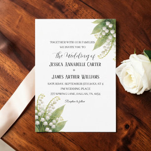 Maiglöckchen Weiße Aquarell Blumen Hochzeit Einladung
