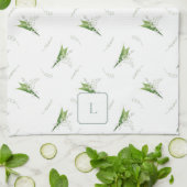 Maiglöckchen Weiße Blumen Monogramm Geschirrtuch (Gefaltet)