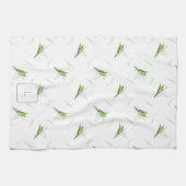 Maiglöckchen Weiße Blumen Monogramm Geschirrtuch (Horizontal)