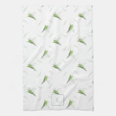 Maiglöckchen Weiße Blumen Monogramm Geschirrtuch (Vertikal)