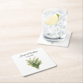 Maiglöckchen Weiße Blumige Hochzeit Rechteckiger Pappuntersetzer (Vor Ort)