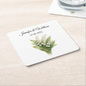 Maiglöckchen Weiße Blumige Hochzeit Rechteckiger Pappuntersetzer (angewinkelt)