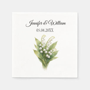 Maiglöckchen Weiße Blumige Hochzeit Serviette