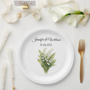 Maiglöckchen Weiße Florale Hochzeit Pappteller